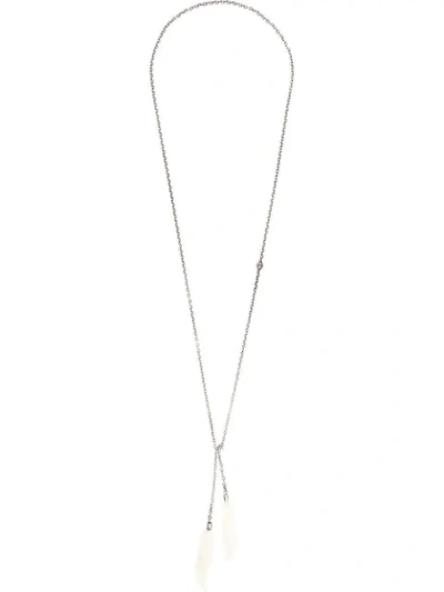 M. Cohen Feather Pendant Necklace In Silver