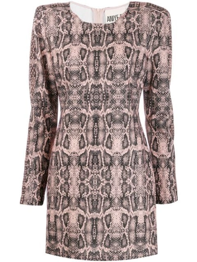 Aniye By Snake Print Dress In Pink