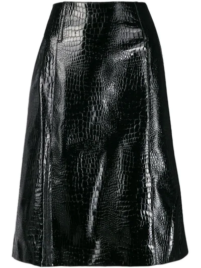 We11 Done A-line Flared Skirt In Black