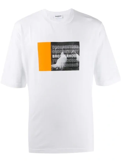 Tom Wood Graphic Brotherhood Printed T-shirt In White