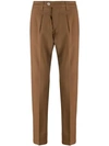 Entre Amis Mala Mid-weight Tailored Trousers In Brown