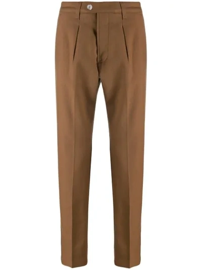 Entre Amis Mala Mid-weight Tailored Trousers In Brown