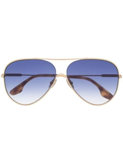 Victoria Beckham Vb133s Aviator Sunglasses In Gold