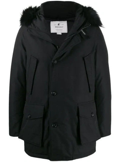 Woolrich Arctic Padded Parka Coat In Black
