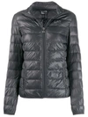 Ea7 Padded Logo Print Jacket In Grey