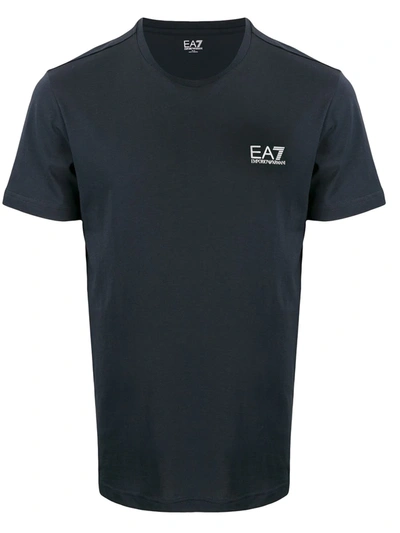 Ea7 Logo Print T-shirt In Blue