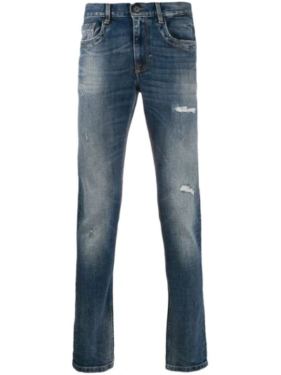 Dirk Bikkembergs Mid-rise Straight-leg Jeans In Blue