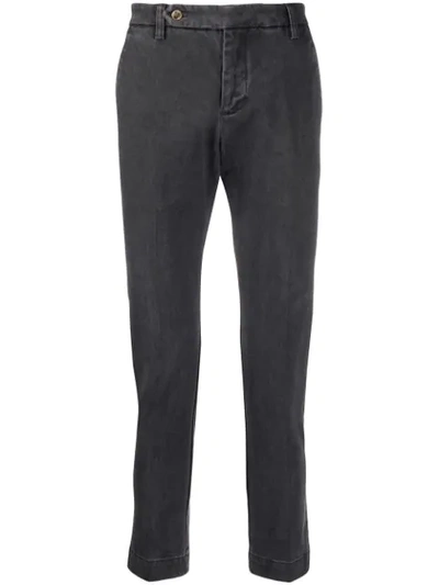 Entre Amis Slim Fit Chino-style Trousers In Grey