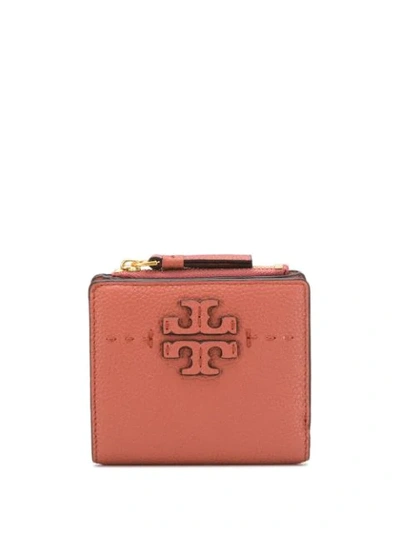Tory Burch Mcgraw Logo Wallet In Pink