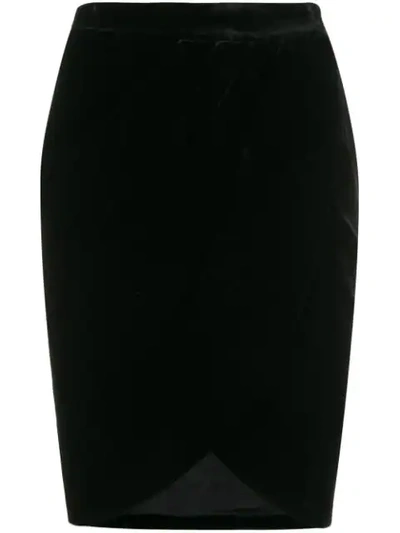 Veronica Beard Velvet Wrap Skirt In Black