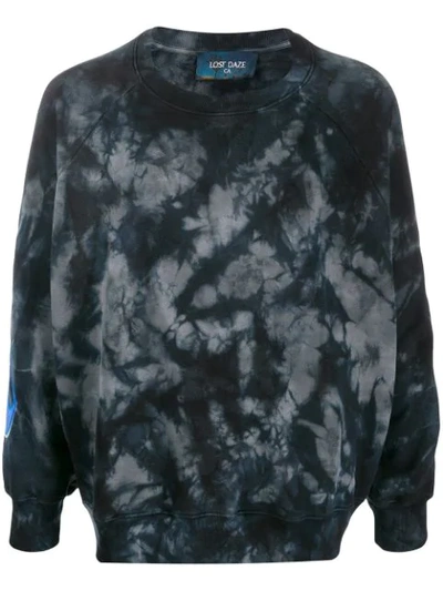 Lost Daze Long Sleeve Tie-dye Print Jumper In Blue