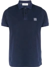 Stone Island Logo Patch Polo Shirt In Blue