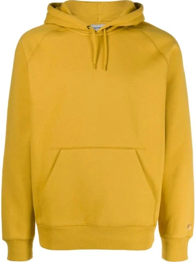 Carhartt Embroidered Logo Hoodies In Yellow