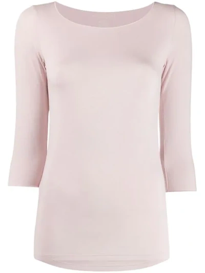 Majestic Stretch Jersey Top In Pink