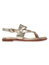 Cole Haan Women's Anica Scallop Metallic Leather Slingback Thong Sandals In Gold