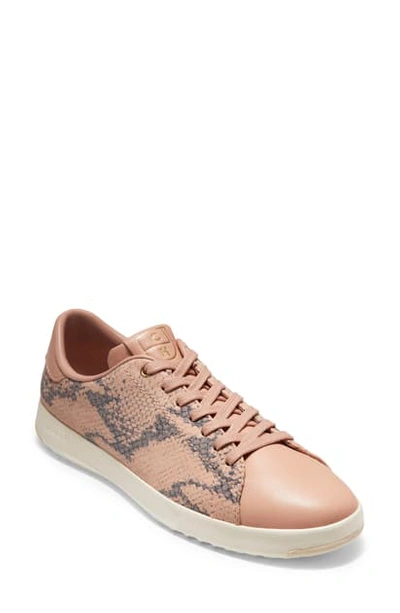 Cole Haan Grandpro Snakeskin-embossed Leather Sneakers In Pink