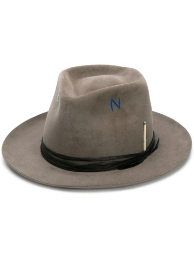 Nick Fouquet Kane Embroidered Felt Hat In Grey
