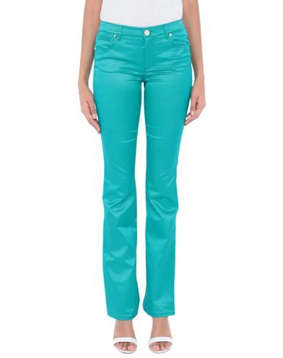 Versace Casual Pants In Turquoise