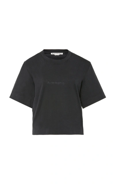 Acne Studios Ecylea Logo-embossed Cotton-jersey T-shirt In Black