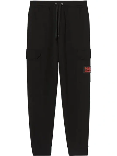 Burberry Logo Appliqué Track Trousers In Black