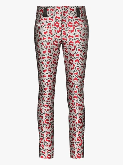 Haider Ackermann Printed Metallic Skinny Trousers In Grey
