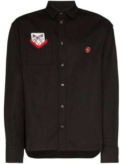 Boramy Viguier Card Patch Button-down Shirt In Black