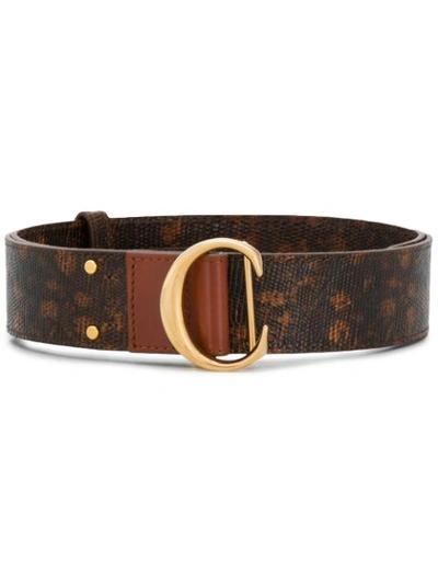 Chloé Brown Lizard Effect Leather Belt In 27s Sepia Brown