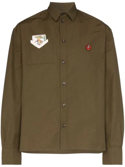 Boramy Viguier Card Patch Button-down Shirt In Green