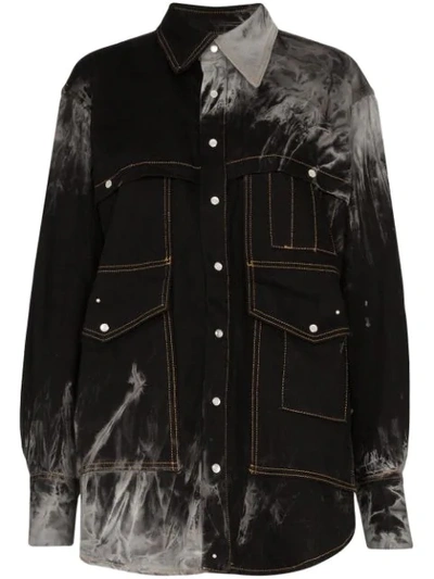 Matthew Adams Dolan Oversized Dyed Denim Jacket In Black