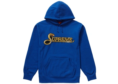 Pre-owned Supreme  Sequin Viper Hooded Sweatshirt Royal