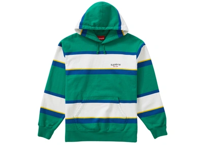 Pre-owned Supreme  Stripe Hooded Sweatshirt Green
