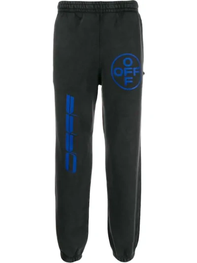 Off-white Printed Cotton-jersey Track Trousers In Black