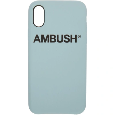 Ambush Ssense Exclusive Blue Logo Iphone X Case In Pale Blue