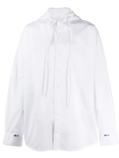 Ader Error Oversized-hemd Mit Kapuze In White