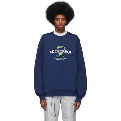 Ader Error Logo Embroidered Sweatshirt In Blue