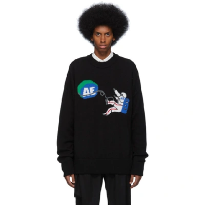 Ader Error Astronaut Knit Boxy Fit Sweater In Black