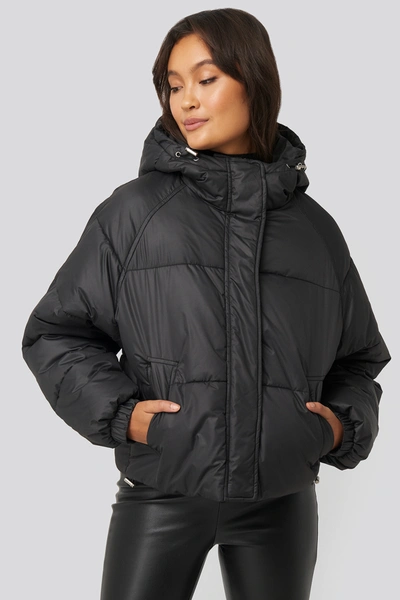 Na-kd Padded Hood Short Jacket Black