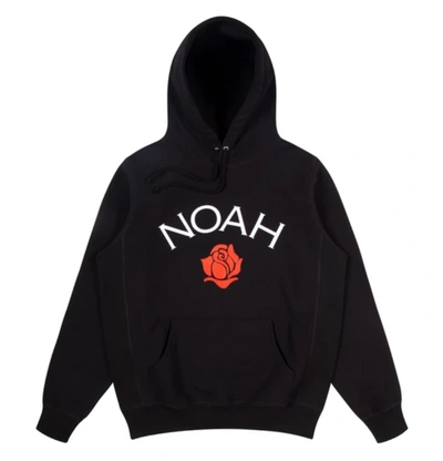 Pre-owned Noah  Rose Logo Hoodie Black