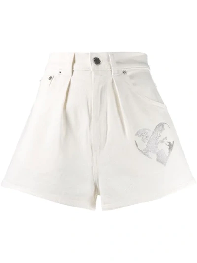 Alberta Ferretti High Waisted Shorts In White
