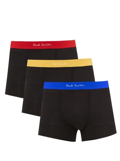 Paul Smith Three-pack Stretch-cotton Jersey Boxer Briefs In Black