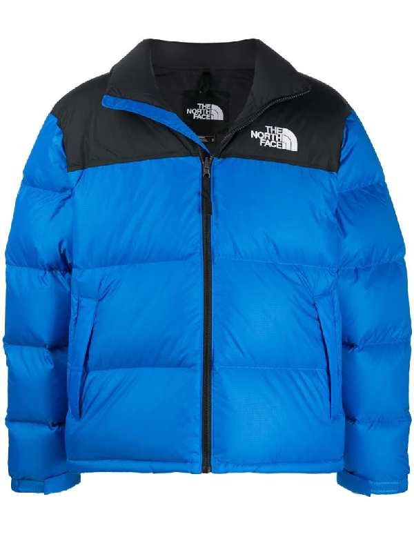 blue north face down jacket