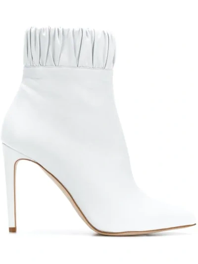 Chloe Gosselin Gathered Ankle Boots In White