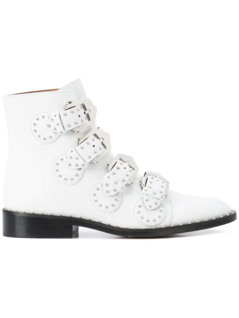 white leather boots low heel