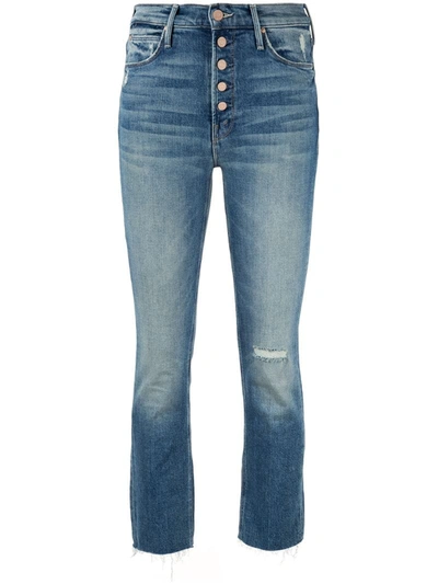 Mother The Pixie Dazzler Ankle Fray Straight-leg Jeans In Popism