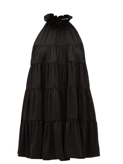 Rhode Billy Tiered High-neck Sleeveless Dress In Black