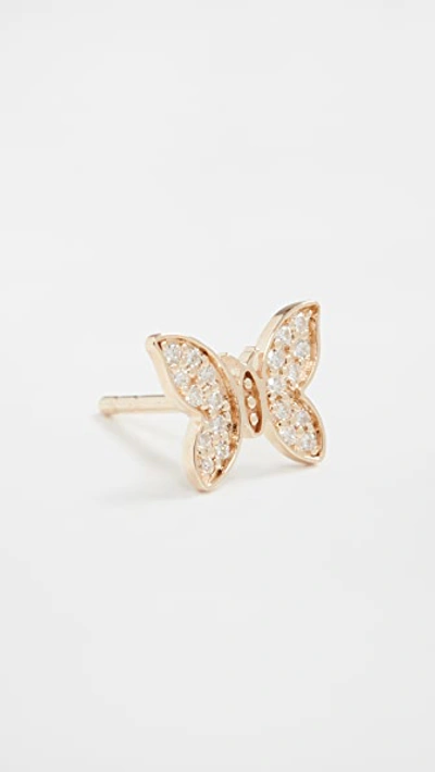 Sydney Evan Women's 14k Yellow Gold & Diamond Tiny Butterfly Single Stud Earring