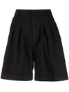 Department Five Pleated-waist Shorts In Black