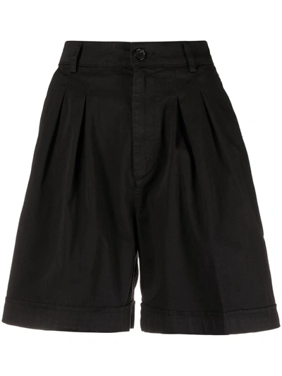 Department Five Pleated-waist Shorts In Black