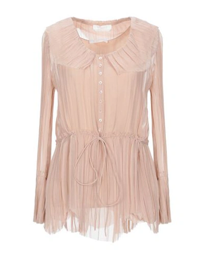 Chloé Silk Shirts & Blouses In Pale Pink