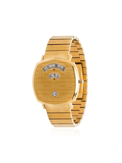 Gucci Gold Tone Grip Stainless Steel Watch